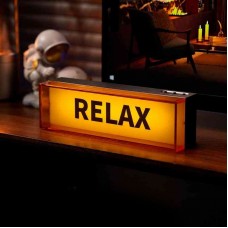 3.6W 6500K LED Lamp Sign Ambient Light Desktop Ornament Gift (RELAX-Orange Shade) for Family Friends