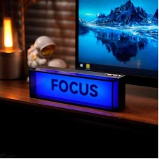 3.6W 6500K LED Lamp Sign Ambient Light Desktop Ornament Gift (FOCUS-Blue Shade) for Family Friends