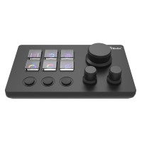 MiraBox Mbox N3E Stream Deck 6-Key Visual Keyboard Wired Custom Keyboard (Black) for OBS PS Twitter