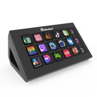 MiraBox MBOX 293S Stream Deck Visual Keyboard (Black) w/ 15 LCD Keys & LCD Window for Live Streaming