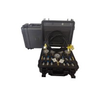 1-60MPA Hydraulic Pressure Tester Kit w/ 5 Gauges 5 Hoses 13 Connectors 14 Tees for Excavators