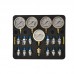 1-60MPA Hydraulic Pressure Tester Kit w/ 5 Gauges 5 Hoses 13 Connectors 14 Tees for Excavators