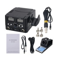 8582D 750W 2 in 1 Hot Air Gun & Soldering Iron Station with Digital Display Support Automatic Sleep