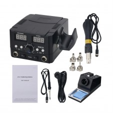 8582D 750W 2 in 1 Hot Air Gun & Soldering Iron Station with Digital Display Support Automatic Sleep