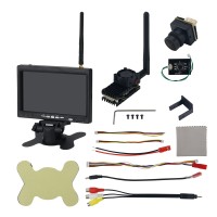 5.8G 2000mW Wireless Video Transmission System FPV Transmitter Receiver with 7" IPS Receiving Screen