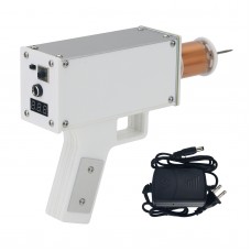 YSKJ-49 Mini Portable Handheld Tesla Coil 180W Artificial Lightning Generator Arc Gun (White Shell + Golden Coil)