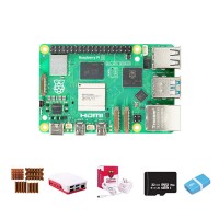 4GB RAM Raspberry Pi 5 Development Board + Case + Power Supply + 32GB Micro SD Card + Card Reader