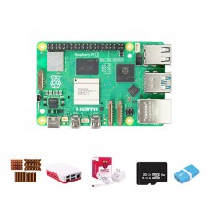 4GB RAM Raspberry Pi 5 Development Board + Case + Power Supply + 32GB Micro SD Card + Card Reader