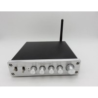 Silvery Panel 2.1 Channel High Power Bluetooth Digital Power Amplifier 50W+50W+100W HiFi Subwoofer Audio Amplifier