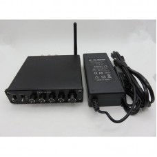 Black Panel 2.1 Channel Digital Power Amplifier 50W+50W+100W HiFi Subwoofer Audio Amplifier with 24V/4A Power Adapter