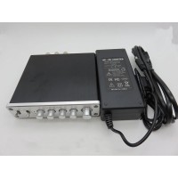 Silvery Panel 2.1 Channel Digital Power Amplifier 50W+50W+100W HiFi Subwoofer Audio Amplifier with 24V/4A Power Adapter