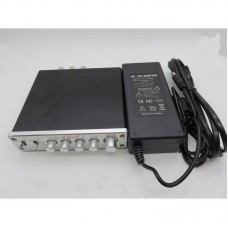 Silvery Panel 2.1 Channel Digital Power Amplifier 50W+50W+100W HiFi Subwoofer Audio Amplifier with 24V/4A Power Adapter