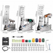 Racing Game Simulator Pedal Throttle+Brake+Clutch Set with 1 Hydraulic Rod 12bit USB Controller PC Pedals for Logitech