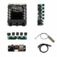 DSP2.1 Digital Bluetooth5.0 Power Amplifier Board Wireless Stereo HiFi Amplifier Module (with Dual Adjustable Microphone)