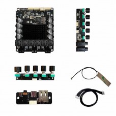 DSP2.1 Digital Bluetooth5.0 Power Amplifier Board Wireless Stereo HiFi Amplifier Module (with Dual Adjustable Microphone)