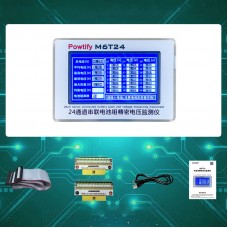 M6T24 24-CH Serial Battery Pack Precision Voltage Monitor + Adapter Board without Shell for Ternary Lithium/LiFePO4 Batteries