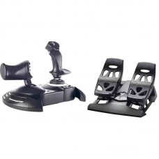 Black Original T.Flight Hotas One Flight Stick and Throttle + TFRP Rudder Pedals for Xbox One/S/X/PC