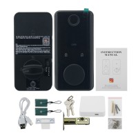 Smart Door Lock Deadbolt Lock Supports Fingerprint + Password + IC Card + Tuya APP + Key + Gateway