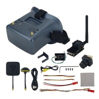 5.8G 2000mW Wireless Video Transmission System TX RX 4.3" FPV Goggles Set with Dual Antenna DVR