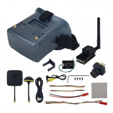 5.8G 2000mW Wireless Video Transmission System TX RX 4.3" FPV Goggles Set with Dual Antenna DVR