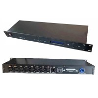 CR061S 8CH ArtNet DMX Interface ArtNet to DMX512 Converter w/ 19" 1U Rack for Stage Lighting Control