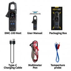 FNIRSI DMC-100 Clamp Type Multimeter Automatic Intelligent High Precision Ammeter with Temperature Probe