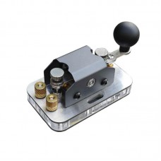 Grey Standard Version Automatic/Manual Morse Code Telegraph Key Stainless Steel Mini CW Key for Learning and Training