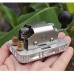 Silvery Standard Version Automatic/Manual Morse Code Telegraph Key Stainless Steel Mini CW Key for Learning and Training