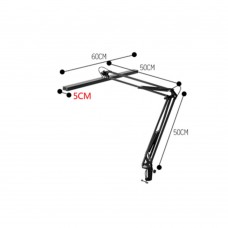 30W Shadowless Desk Lamp Long Arm Desk Lamp (with Clamp) 96 CRI 5500K Monochrome Infinitely Dimmable