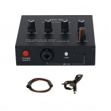 MIC-60 Balanced Mic Preamp Built-in 48V Phantom Power Supply Dynamic Microphone Amplifier with USB and XLR Cable