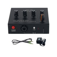 MIC-60 Balanced Mic Preamp Built-in 48V Phantom Power Supply Dynamic Microphone Amplifier with Power Adapter + 3.5mm Audio Cable