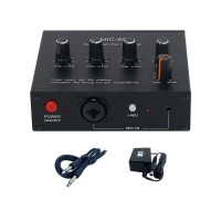 MIC-60 Balanced Mic Preamp Built-in 48V Phantom Power Supply Dynamic Microphone Amplifier with Power Adapter + 6.5mm Audio Cable