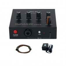 MIC-60 Balanced Mic Preamp Built-in 48V Phantom Power Supply Dynamic Microphone Amplifier with Power Adapter and XLR Cable