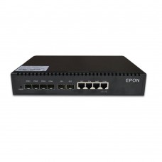 Mini 4-Port EPON OLT Fiber Optic Switch (without SFP) for 256 ONU & Compatible w/ ZTE Fiberhome ONU