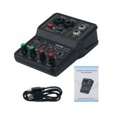 TEYUN Q-12 Professional Computer Recording Sound Card 16Bit 48KHz Audio Interface USB Drive-Free