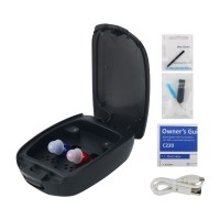 C220 Red Blue Invisible Hearing Aids Portable In Ear Canal Hearing Aids Supports Magnetic Charging