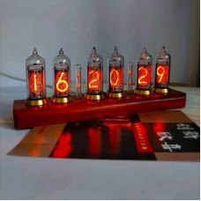 Rosewood Version IN14 Retro Glow Tube Clock Bluetooth Control Nixie Tube Clock Support Brightness Adjustment