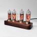 Black Walnut Version IN14 Retro Glow Tube Clock 4-Bit Bluetooth Control Nixie Tube Clock Support Brightness Adjustment