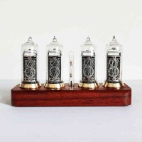 Rosewood Version IN14 Retro Glow Tube Clock 4-Bit Bluetooth Control Nixie Tube Clock Support Brightness Adjustment