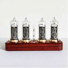 Rosewood Version IN14 Retro Glow Tube Clock 4-Bit Bluetooth Control Nixie Tube Clock Support Brightness Adjustment