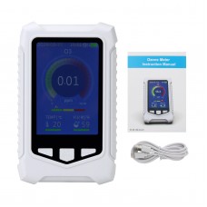 Handheld 0-50PPM Air Quality Monitor Ozone Meter w/ 3.5" Screen for O3 AQI Temperature and Humidity