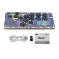 SG Joystick 14-Button Mini Arcade Controller Fight Stick with Screen for PC/PS5 Hitbox SOCD Mode