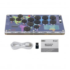 SG Joystick 14-Button Mini Arcade Controller Fight Stick with Screen for PC/PS5 Hitbox SOCD Mode