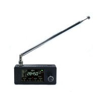 Black Pocket-sized 0.5-108MHz SI4732 Radio RF Receiver 1.9-inch IPS Screen Support LSB USB AM FM Modes with Telescopic Antenna