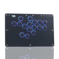 HAUTE PAD T16 PRO V2 Black 16-Button Arcade Stick w/ Crystal Low Profile Switches & Chamfered Edges